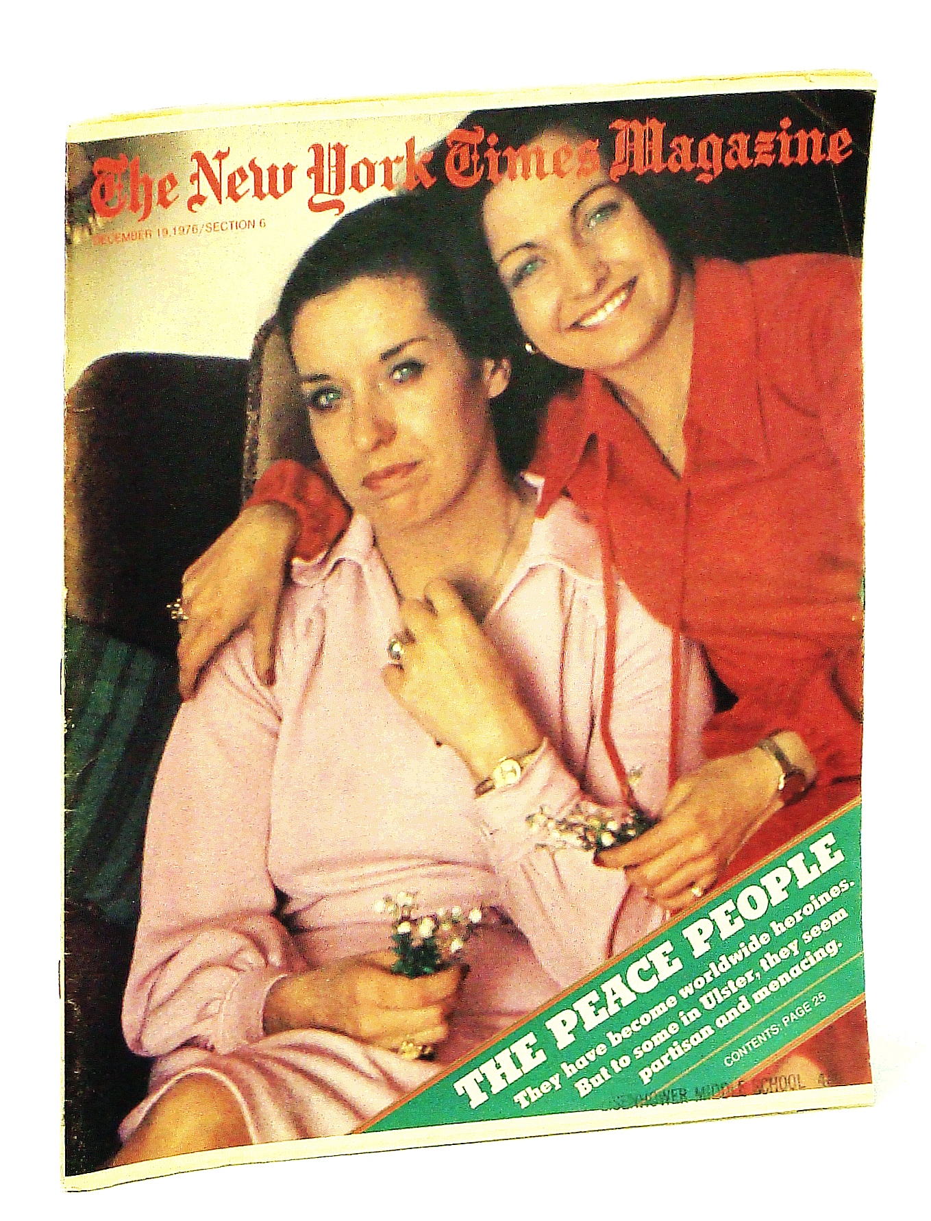 Image for The New York Times Magazine, December [Dec.] 19, 1976: Cover Photo of Northern Ireland Women Betty Williams and Mairead Corrigan - Roman Catholic Peace-Seekers