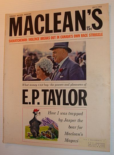 Image for Maclean's Magazine, July 6, 1963 - E.P. Taylor Feature and Cover Photo