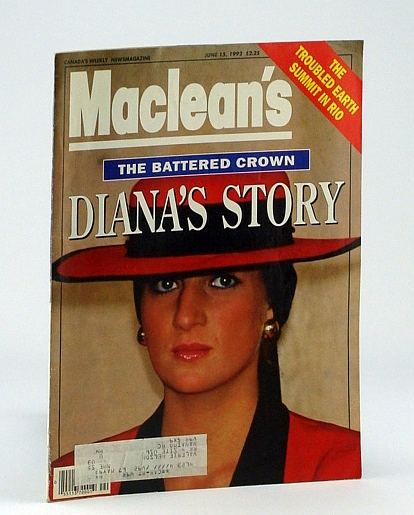 Image for Maclean's - Canada's Weekly News Magazine, June 15, 1992 - Cover Photo of Diana, Princess of Wales