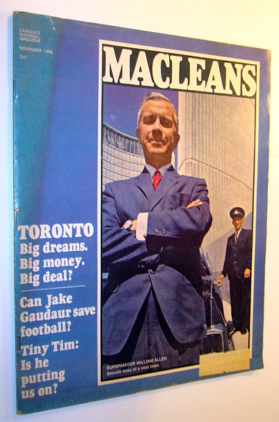 Image for Maclean's Magazine, November 1968: Cover Photo of Toronto Supermayor William Allen