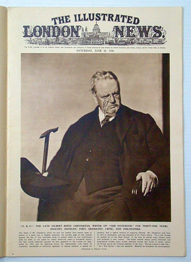 Image for The Illustrated London News, June 20, 1936: Cover Photo Portrait of the late G. K. (Gilbert Keith) Chesterton / Arab Riots in Palestine