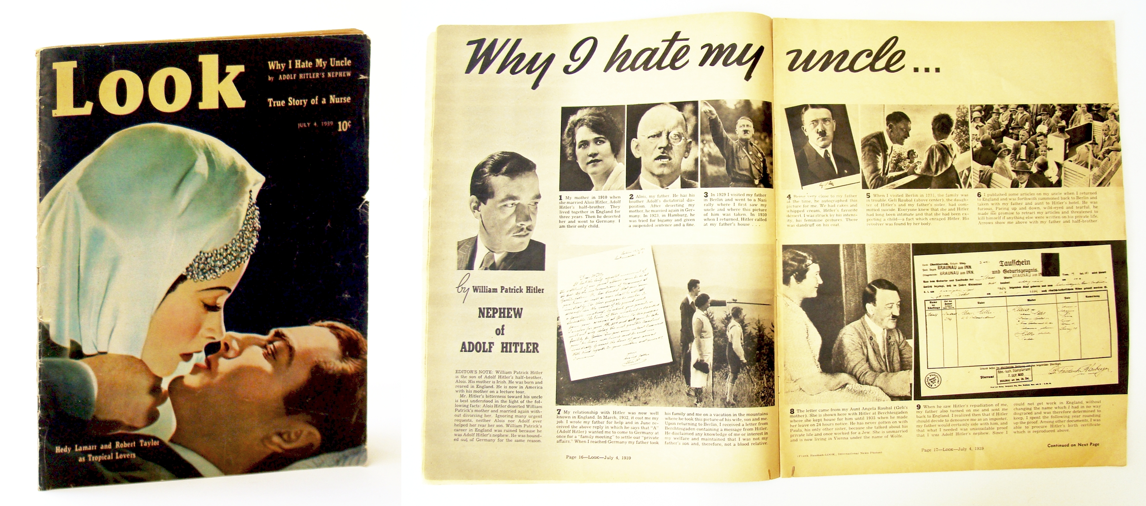 Image for Look Magazine, July 4, 1939 - Why I Hate My Uncle, By Adolph Hitler's Nephew