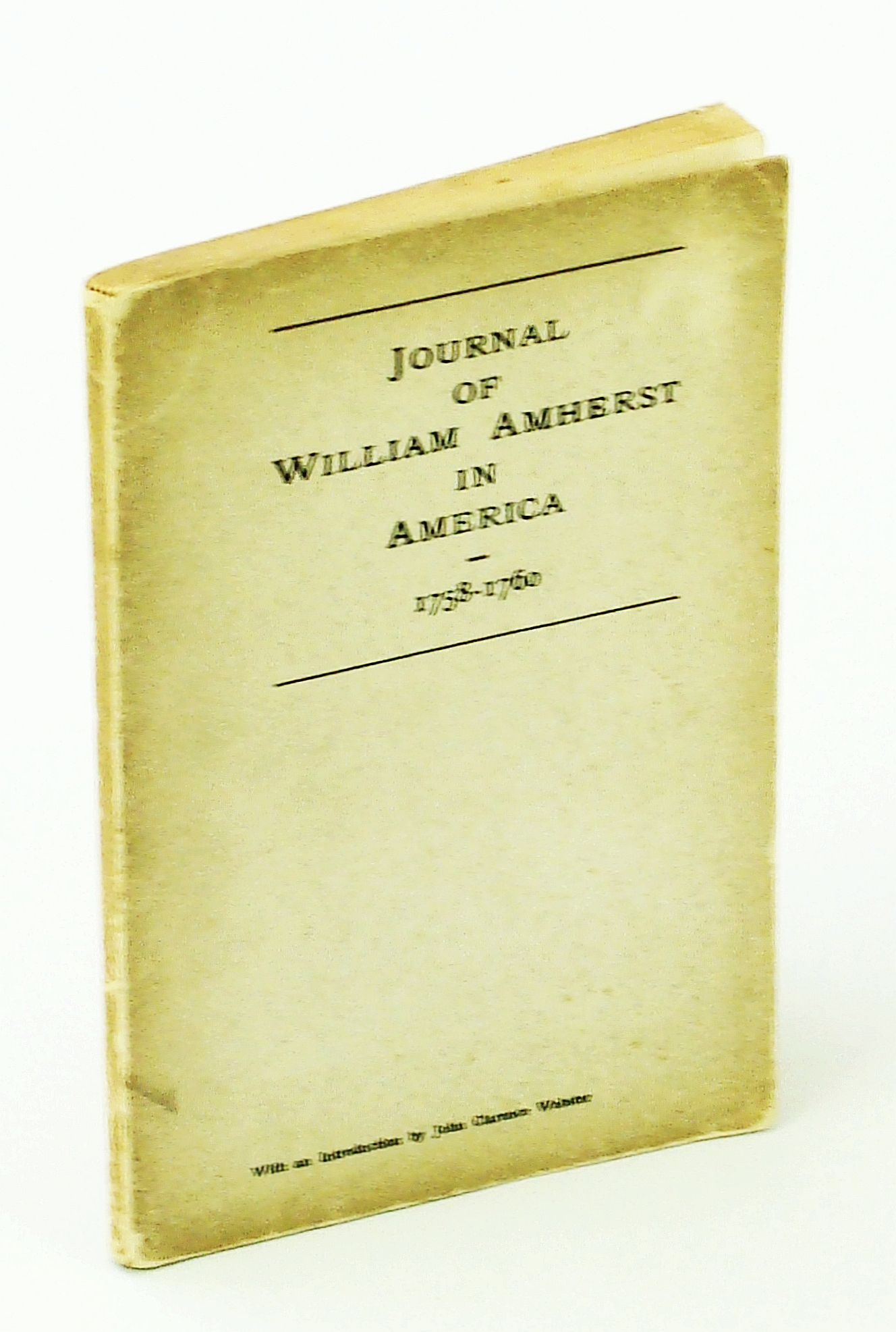 Image for Journal of William Amherst in America 1758-1760