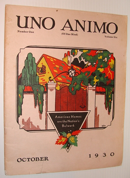 Image for Uno Animo (Of One Mind) Magazine, October 1930, Number 1, Volume 6