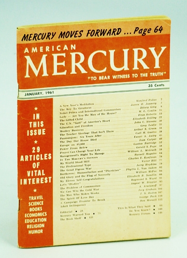 Image for American Mercury Magazine, "To Bear Witness To The Truth", January (Jan.) 1961, Volume XCII No. 444 - Nobel Prizes and International Communism / The U.N. "Gatt" at America's Heart